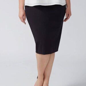 Lane Bryant Black Ponte Knit Pencil Skirt Tea Length plus size 26
